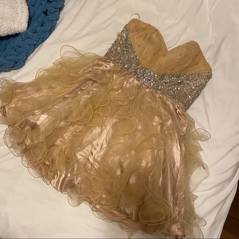 Cocktail dress beige fancy